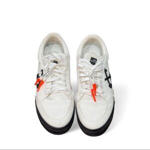 Off-White Black and White Sneakers with Orange Details